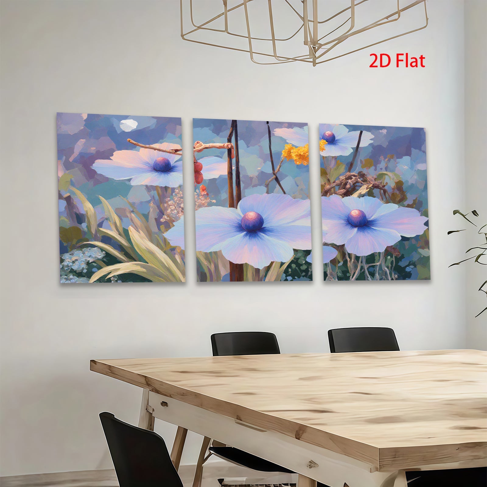 2D flat 1pc blooming wildflowers serene garden wall art bedroom living room farmhouse modern gallery wrapped canvas prints ready to hang