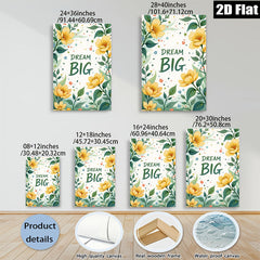 2D flat 1pc blooming yellow floral botanical wall art prints for living room bedroom home decor farmhouse style gallery wrapped canvas modern minimalist