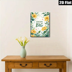 2D flat 1pc blooming yellow floral botanical wall art prints for living room bedroom home decor farmhouse style gallery wrapped canvas modern minimalist
