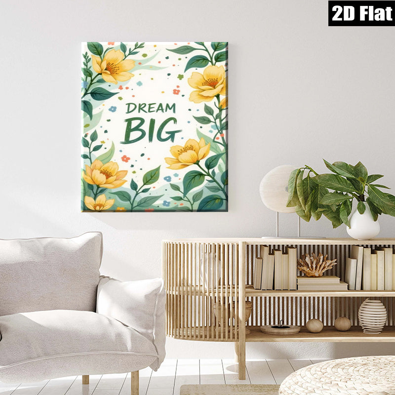 2D flat 1pc blooming yellow floral botanical wall art prints for living room bedroom home decor farmhouse style gallery wrapped canvas modern minimalist