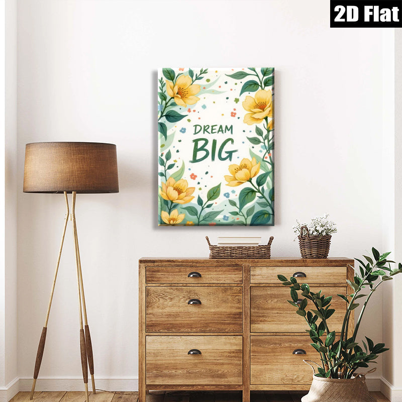 2D flat 1pc blooming yellow floral botanical wall art prints for living room bedroom home decor farmhouse style gallery wrapped canvas modern minimalist