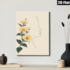 2D flat 1pc blooming yellow wildflowers botanical wall art for living room bedroom home decor farmhouse style gallery wrapped canvas prints modern minimalist artwork