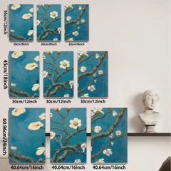 2D flat 1pc blossoming almond branches spring floral wall art bedroom living room modern farmhouse gallery wrapped canvas print