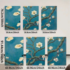 2D flat 1pc blossoming almond branches spring floral wall art bedroom living room modern farmhouse gallery wrapped canvas print