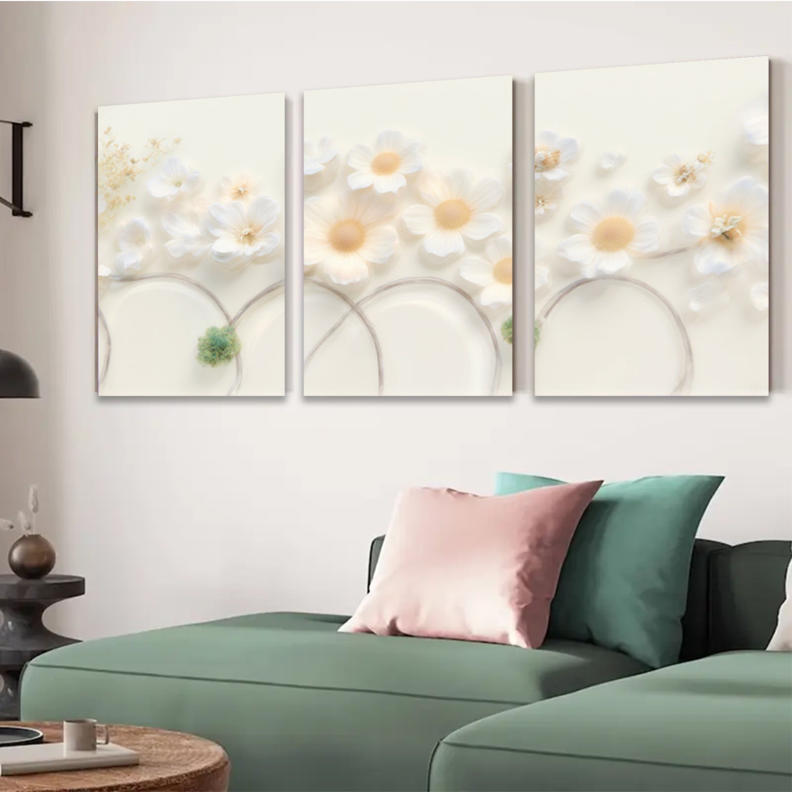 2D flat 1pc blossoming cherry branches wall decor for living room bedroom farmhouse style modern canvas prints gallery wrapped ready to hang