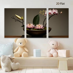 2D flat 1pc blossoming floral arrangement serene botanical study living room bedroom gallery wrapped canvas wall art modern farmhouse decor