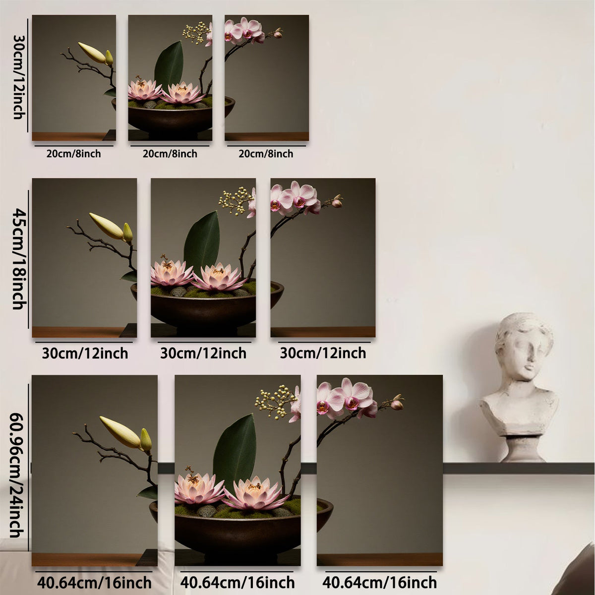 2D flat 1pc blossoming floral arrangement serene botanical study living room bedroom gallery wrapped canvas wall art modern farmhouse decor
