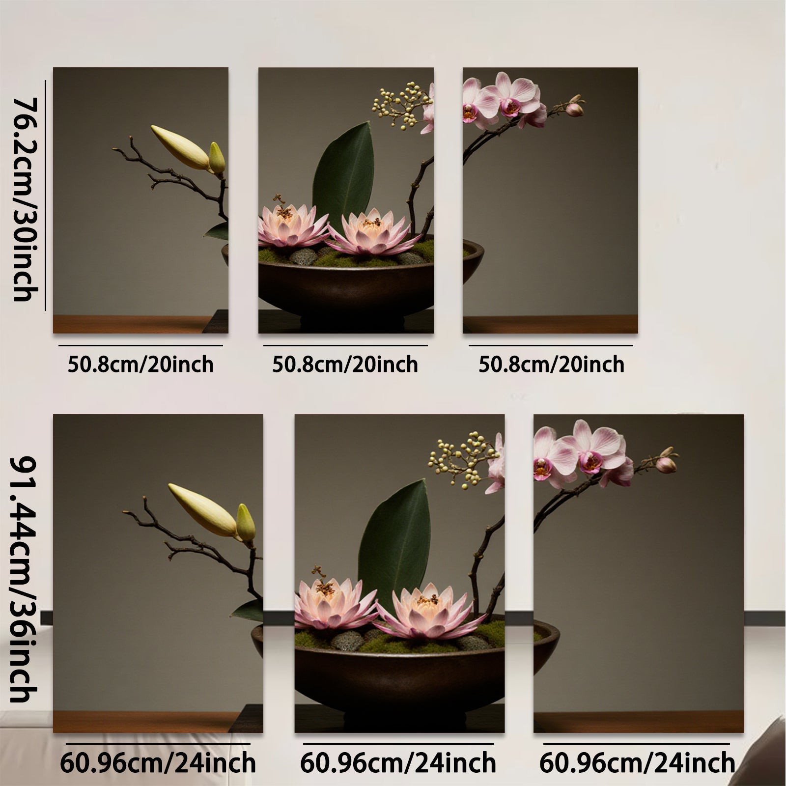 2D flat 1pc blossoming floral arrangement serene botanical study living room bedroom gallery wrapped canvas wall art modern farmhouse decor