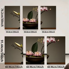 2D flat 1pc blossoming floral arrangement serene botanical study living room bedroom gallery wrapped canvas wall art modern farmhouse decor