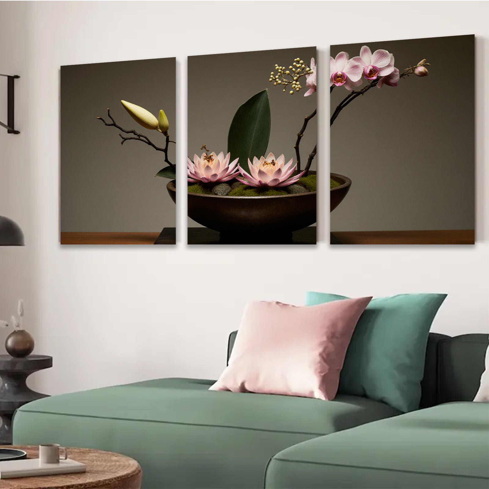 2D flat 1pc blossoming floral arrangement serene botanical study living room bedroom gallery wrapped canvas wall art modern farmhouse decor