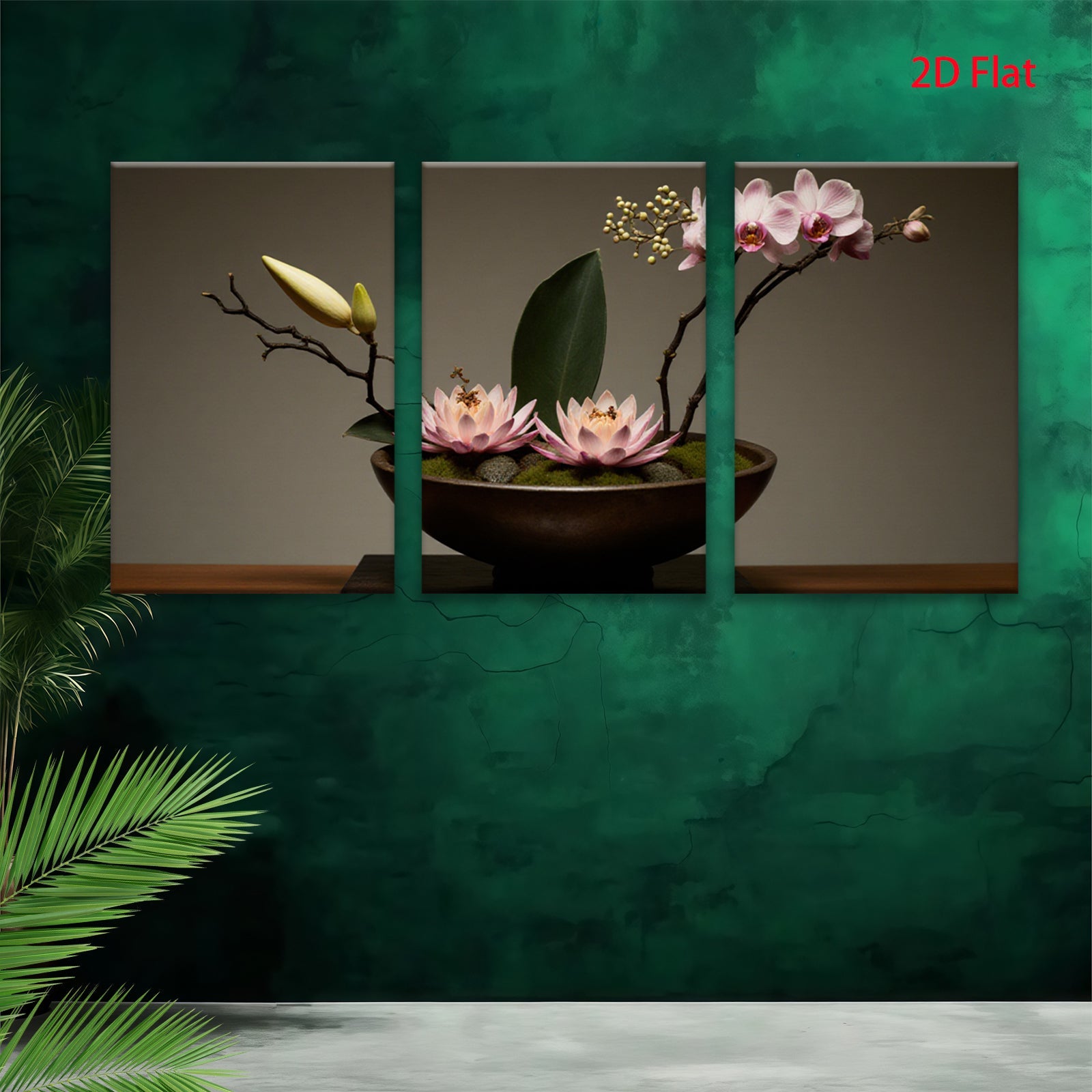 2D flat 1pc blossoming floral arrangement serene botanical study living room bedroom gallery wrapped canvas wall art modern farmhouse decor