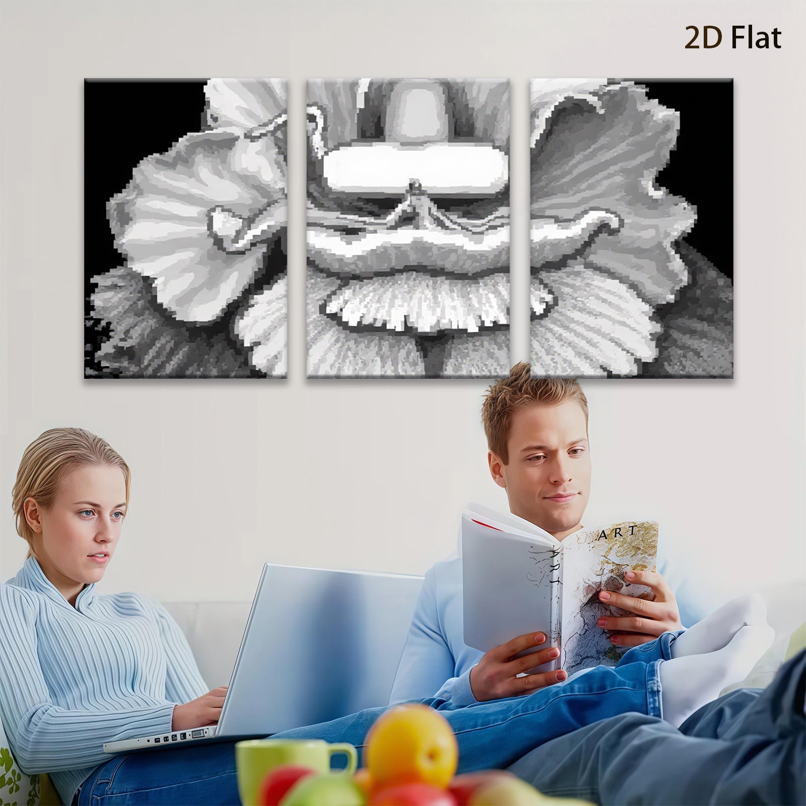 2D flat 1pc blossoming floral artwork botanical wall decor living room bedroom gallery wrapped canvas print modern farmhouse style cozy home accents