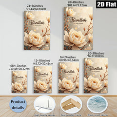 2D flat 1pc blossoming floral canvas wall art for living room bedroom home decor farmhouse style gallery wrapped modern minimalist aesthetic