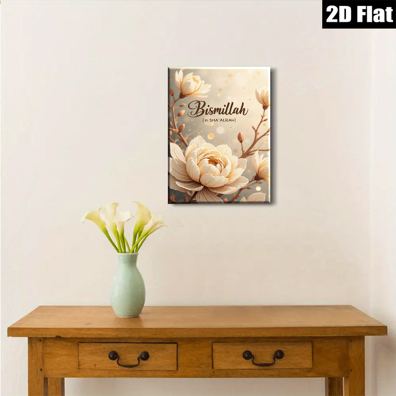 2D flat 1pc blossoming floral canvas wall art for living room bedroom home decor farmhouse style gallery wrapped modern minimalist aesthetic
