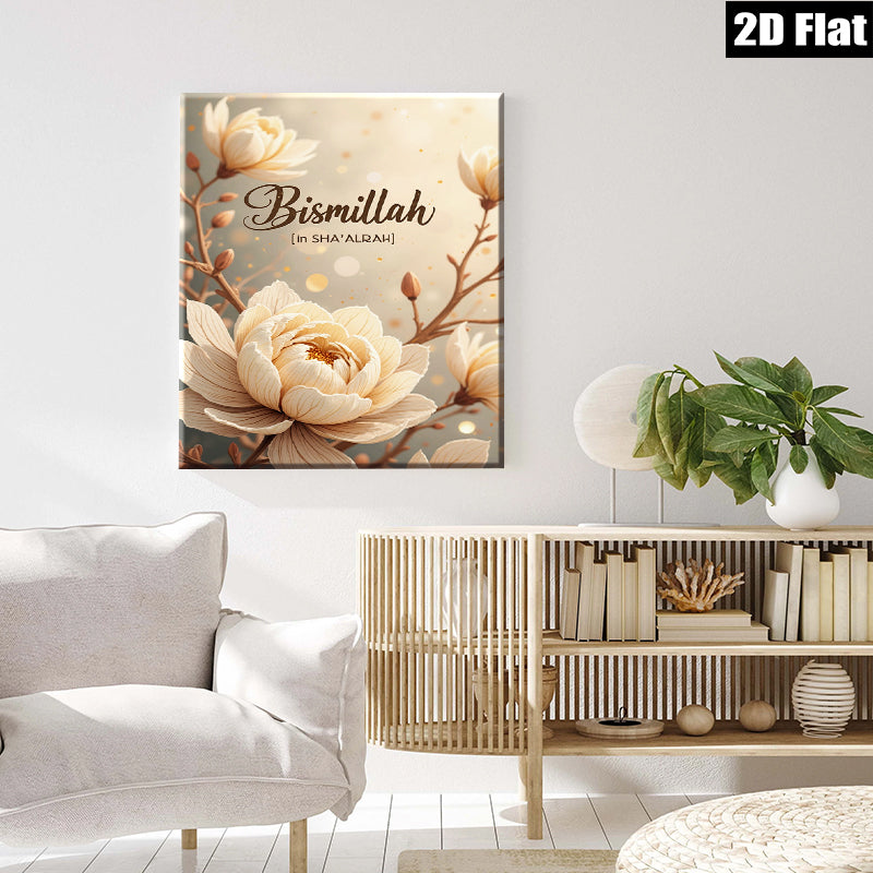 2D flat 1pc blossoming floral canvas wall art for living room bedroom home decor farmhouse style gallery wrapped modern minimalist aesthetic