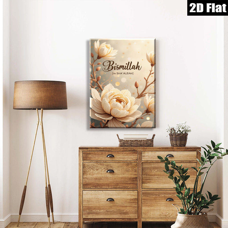 2D flat 1pc blossoming floral canvas wall art for living room bedroom home decor farmhouse style gallery wrapped modern minimalist aesthetic