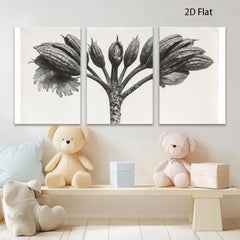 2D flat 1pc blossoming floral stem botanical wall art modern farmhouse living room bedroom decor gallery wrapped canvas print trending now