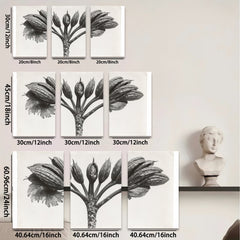 2D flat 1pc blossoming floral stem botanical wall art modern farmhouse living room bedroom decor gallery wrapped canvas print trending now
