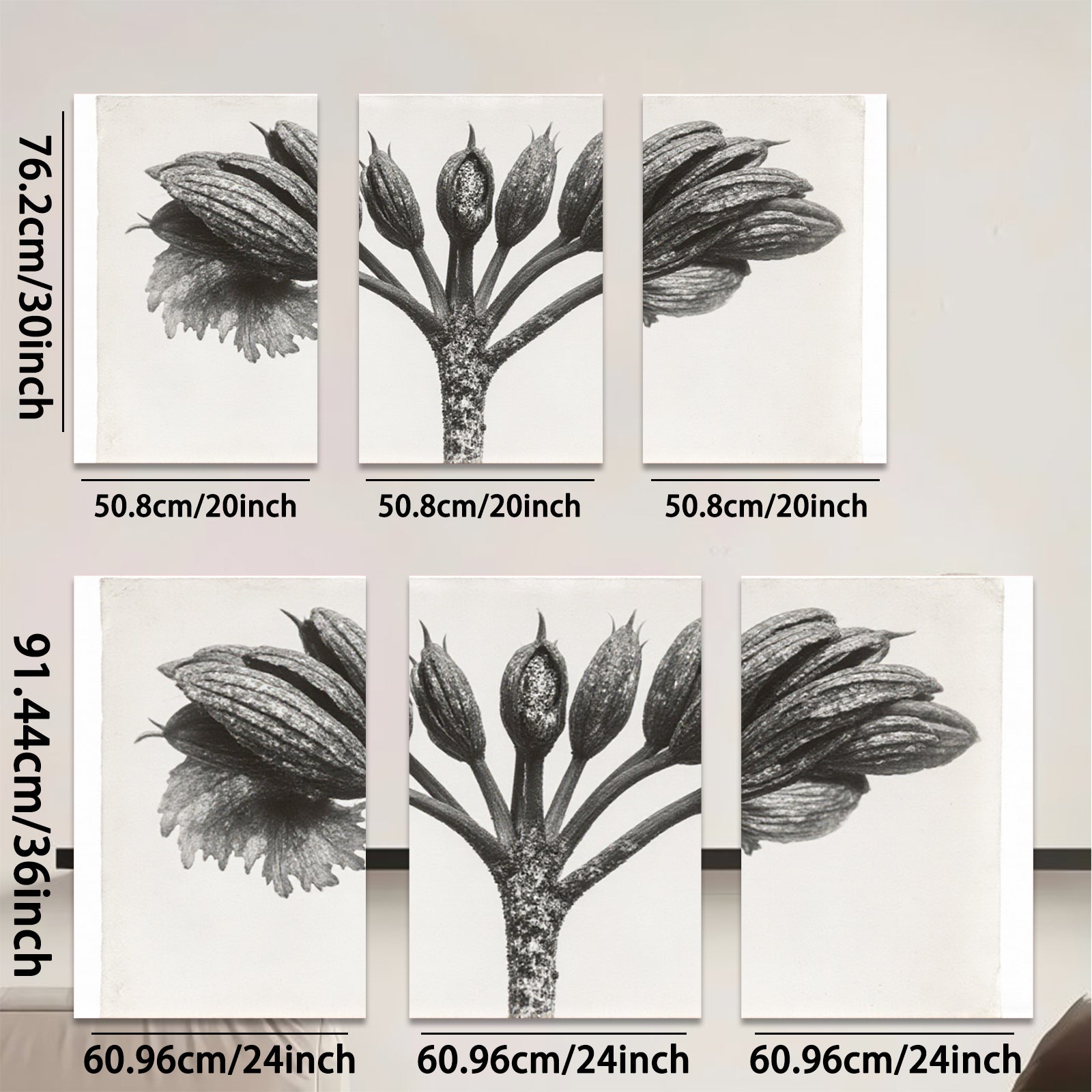 2D flat 1pc blossoming floral stem botanical wall art modern farmhouse living room bedroom decor gallery wrapped canvas print trending now