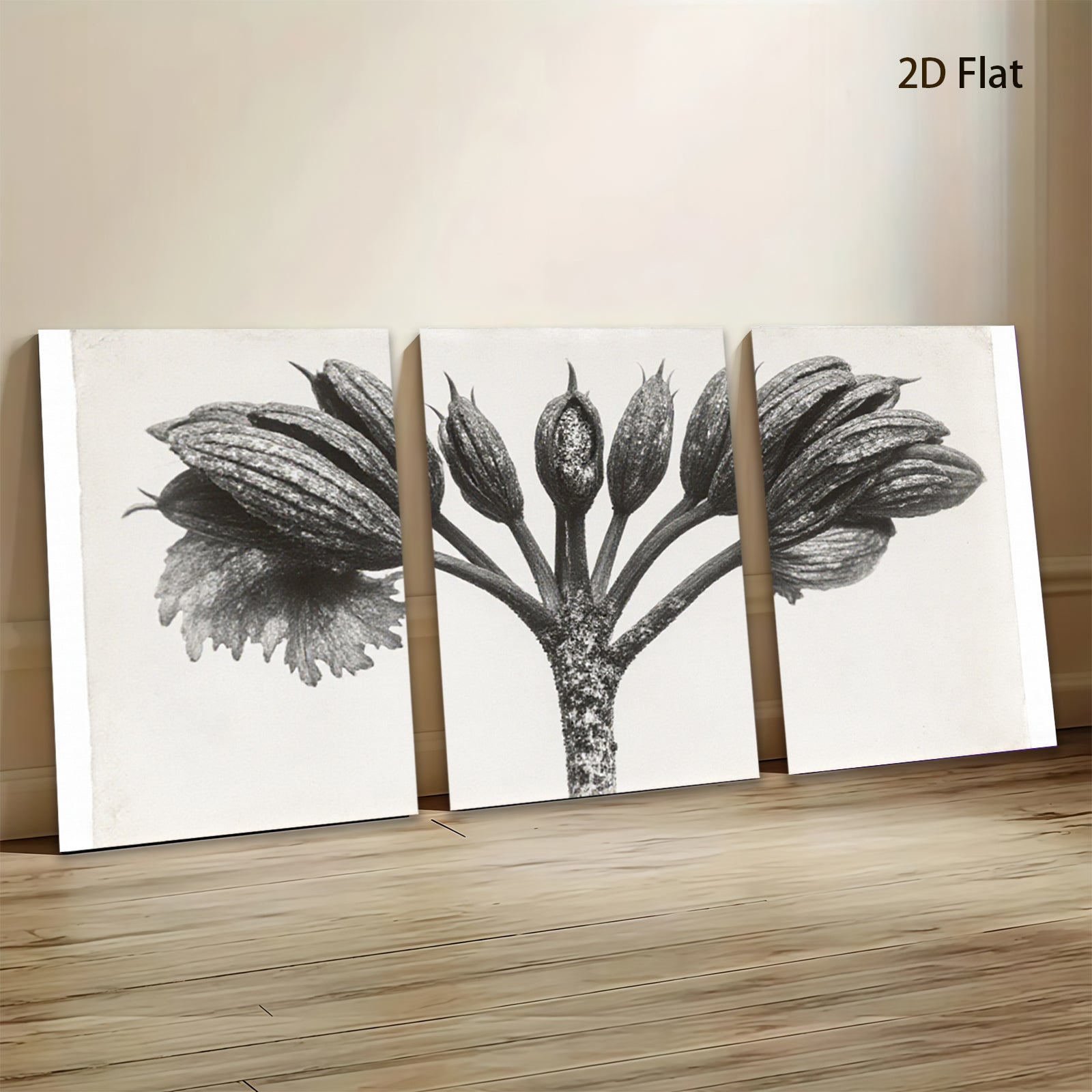 2D flat 1pc blossoming floral stem botanical wall art modern farmhouse living room bedroom decor gallery wrapped canvas print trending now