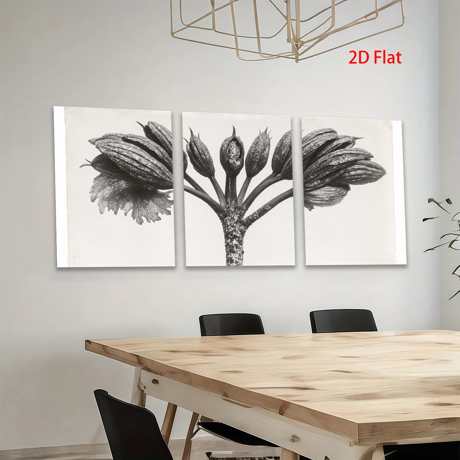 2D flat 1pc blossoming floral stem botanical wall art modern farmhouse living room bedroom decor gallery wrapped canvas print trending now
