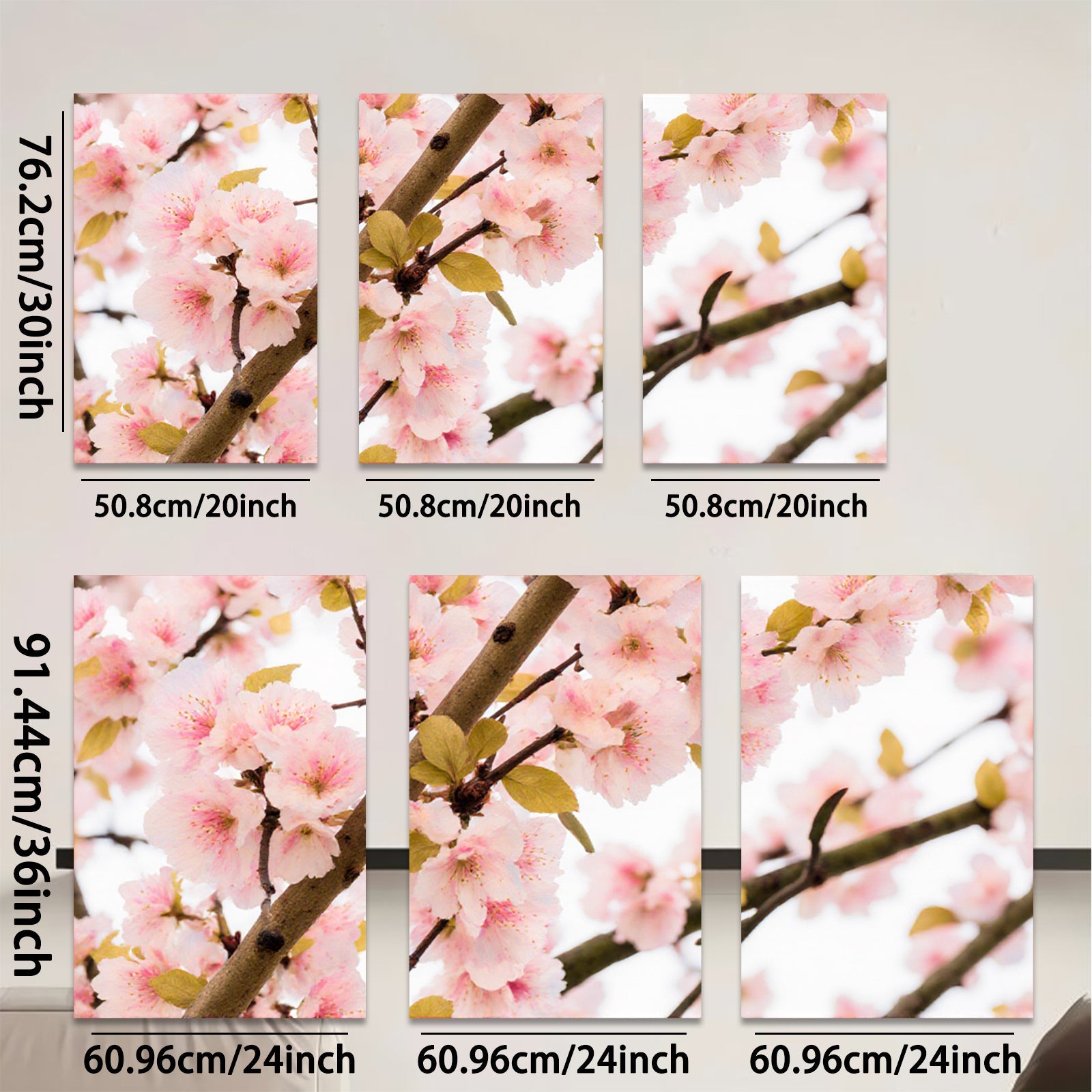 2D flat 1pc blossoming peach branches springtime floral wall art canvas prints for living room bedroom home decor farmhouse style cozy vibes modern gallery wrapped