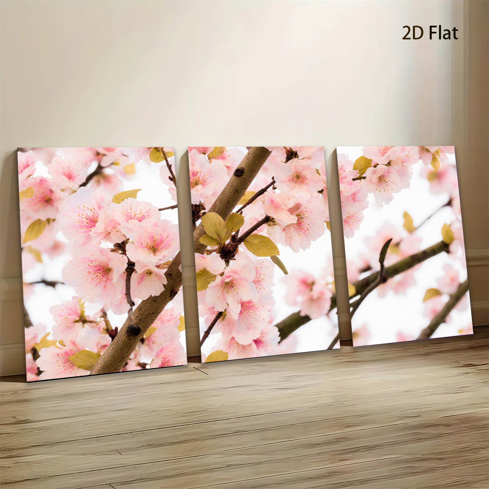 2D flat 1pc blossoming peach branches springtime floral wall art canvas prints for living room bedroom home decor farmhouse style cozy vibes modern gallery wrapped