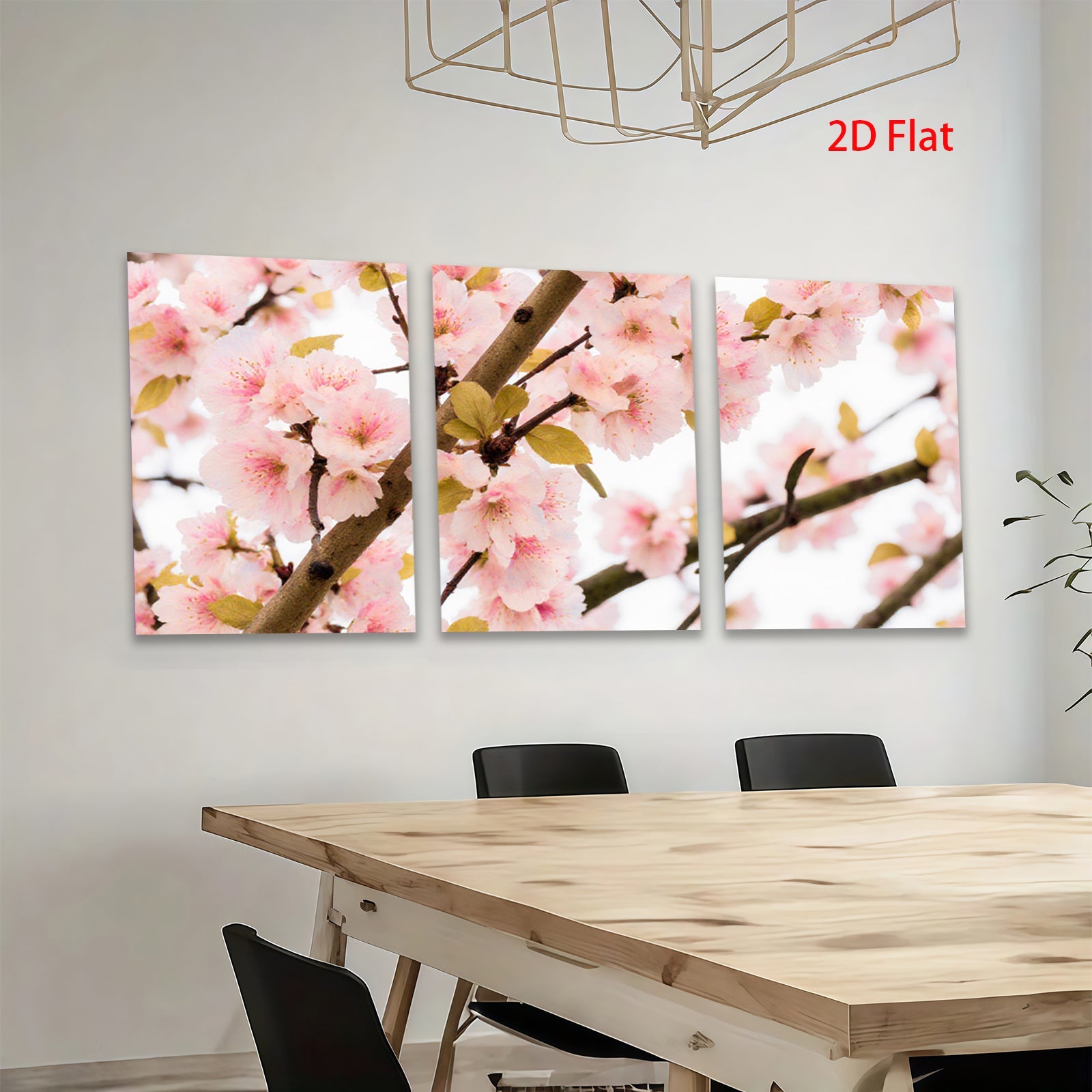 2D flat 1pc blossoming peach branches springtime floral wall art canvas prints for living room bedroom home decor farmhouse style cozy vibes modern gallery wrapped