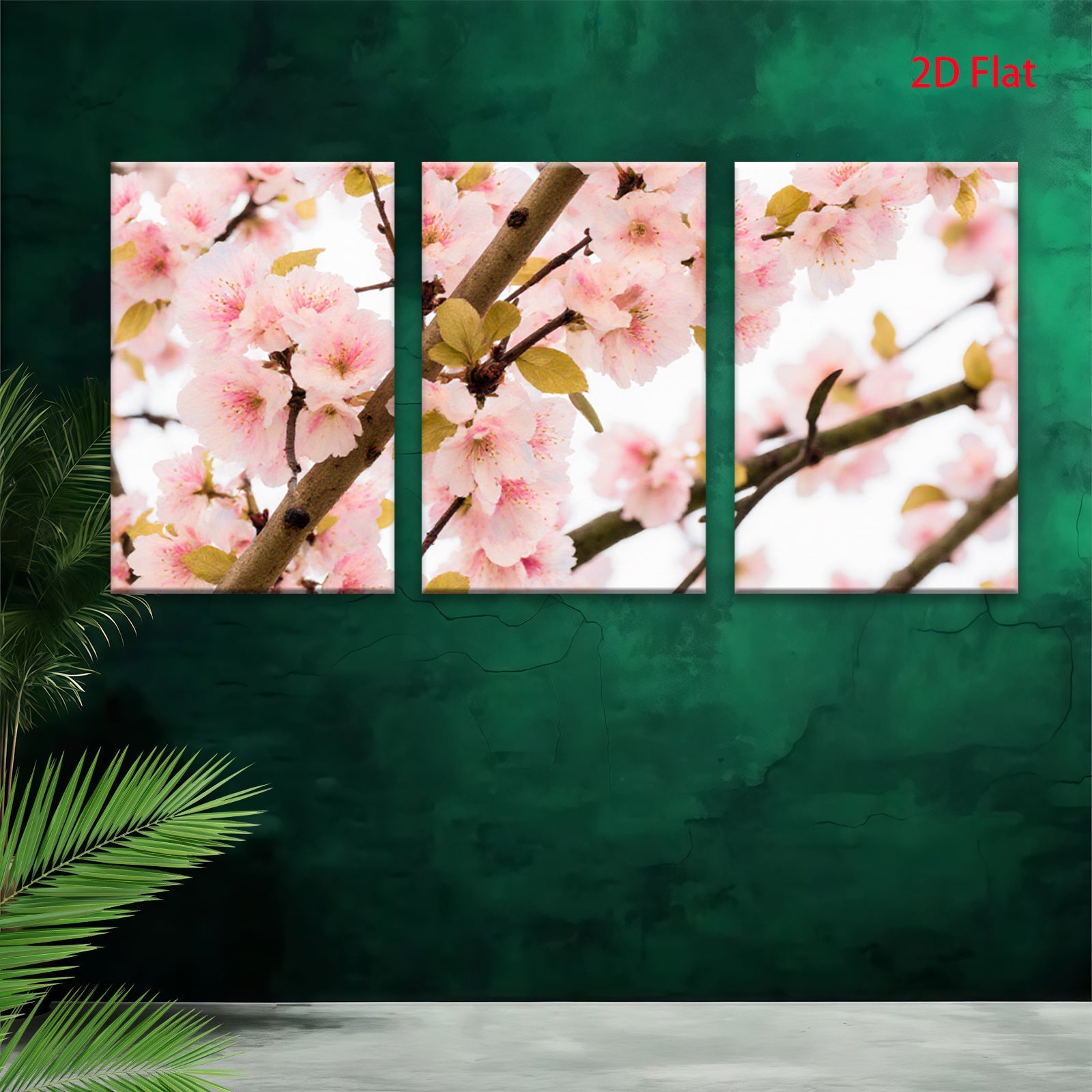 2D flat 1pc blossoming peach branches springtime floral wall art canvas prints for living room bedroom home decor farmhouse style cozy vibes modern gallery wrapped