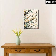 2D flat 1pc blossoming plum branches wall art decor for living room bedroom office farmhouse botanical prints modern aesthetic gallery wrapped canvas
