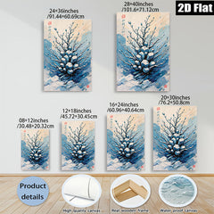 2D flat 1pc blossoming winter tree wall art canvas prints for living room bedroom office decor farmhouse style gallery wrapped modern minimalist aesthetic