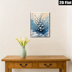 2D flat 1pc blossoming winter tree wall art canvas prints for living room bedroom office decor farmhouse style gallery wrapped modern minimalist aesthetic