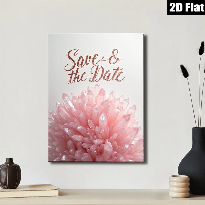 2D flat 1pc blush pink crystal cluster wall art for bedroom living room gallery wrapped modern farmhouse decor botanical prints trending now