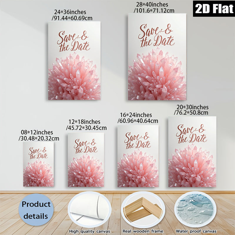 2D flat 1pc blush pink crystal cluster wall art for bedroom living room gallery wrapped modern farmhouse decor botanical prints trending now