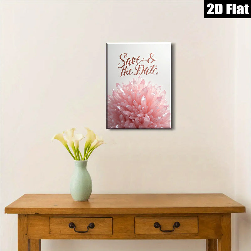 2D flat 1pc blush pink crystal cluster wall art for bedroom living room gallery wrapped modern farmhouse decor botanical prints trending now