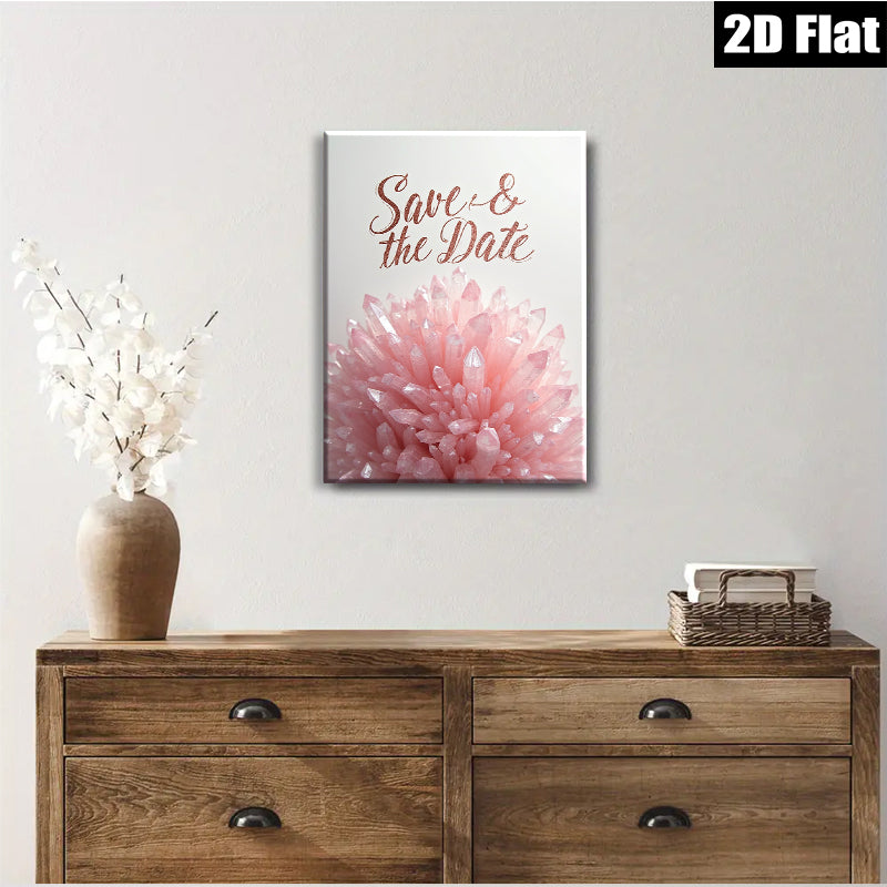 2D flat 1pc blush pink crystal cluster wall art for bedroom living room gallery wrapped modern farmhouse decor botanical prints trending now