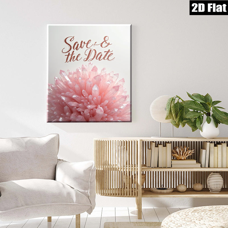 2D flat 1pc blush pink crystal cluster wall art for bedroom living room gallery wrapped modern farmhouse decor botanical prints trending now
