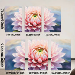 2D flat 1pc blush pink dahlia bloom floral wall art for living room bedroom home decor farmhouse style gallery wrapped canvas prints modern aesthetic