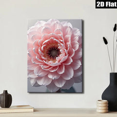 2D flat 1pc blush pink dahlia floral wall art canvas prints for living room bedroom home decor farmhouse style gallery wrapped modern minimalist