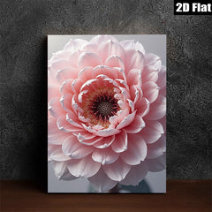 2D flat 1pc blush pink dahlia floral wall art canvas prints for living room bedroom home decor farmhouse style gallery wrapped modern minimalist