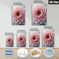 2D flat 1pc blush pink dahlia floral wall art canvas prints for living room bedroom home decor farmhouse style gallery wrapped modern minimalist