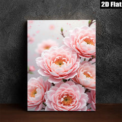 2D flat 1pc blush pink floral bloom wall art for living room bedroom home decor farmhouse style modern canvas prints gallery wrapped
