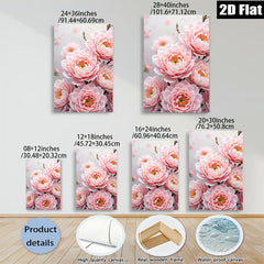 2D flat 1pc blush pink floral bloom wall art for living room bedroom home decor farmhouse style modern canvas prints gallery wrapped