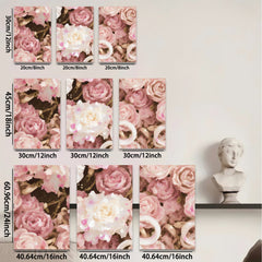 2D flat 1pc blush pink floral bouquet painting for living room bedroom gallery wall decor farmhouse style canvas prints modern botanical art