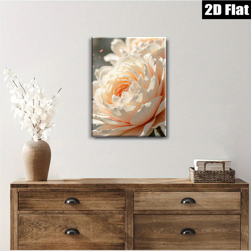 2D flat 1pc blush pink peony bloom floral wall art living room bedroom decor farmhouse style gallery wrapped canvas prints modern minimalist aesthetic