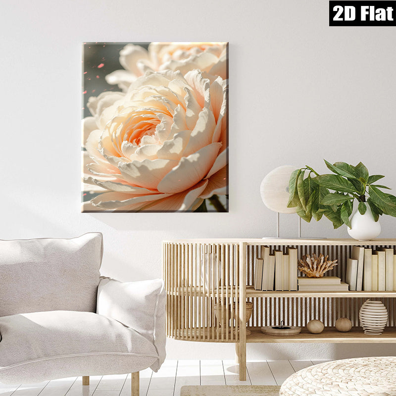 2D flat 1pc blush pink peony bloom floral wall art living room bedroom decor farmhouse style gallery wrapped canvas prints modern minimalist aesthetic