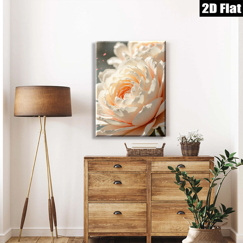 2D flat 1pc blush pink peony bloom floral wall art living room bedroom decor farmhouse style gallery wrapped canvas prints modern minimalist aesthetic