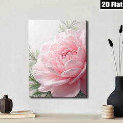2D flat 1pc blush pink peony floral wall art canvas prints for living room bedroom home decor farmhouse style modern minimalist gallery wrapped