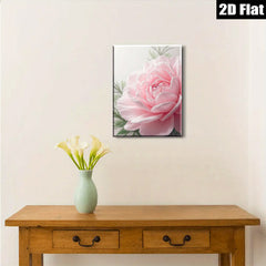 2D flat 1pc blush pink peony floral wall art canvas prints for living room bedroom home decor farmhouse style modern minimalist gallery wrapped