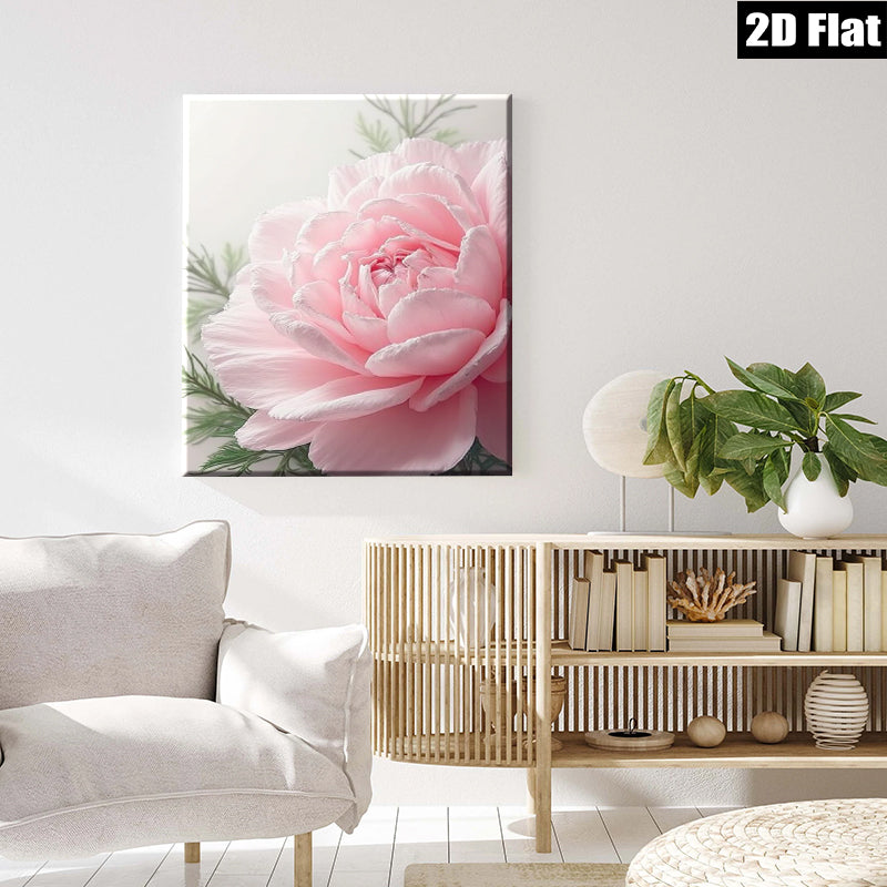 2D flat 1pc blush pink peony floral wall art canvas prints for living room bedroom home decor farmhouse style modern minimalist gallery wrapped